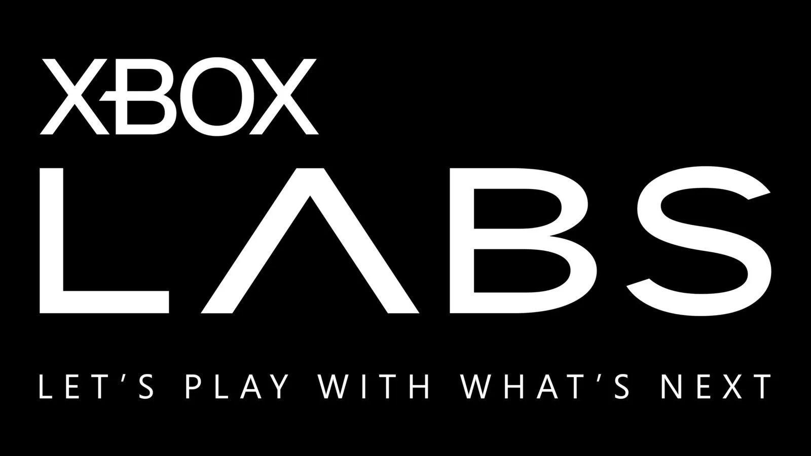 The Xbox Labs logo with the line Let's play with what's next on a black background